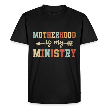 La maternité est mon ministère - T-shirt Premium bio Homme - noir - Devant - Nico (187cm)