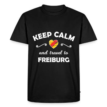 The journey to Freiburg - Men's Premium Organic T-Shirt - black - Front - Nico (187cm)