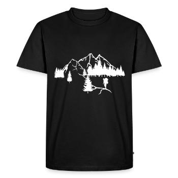Mountains - Hiking - (12) - Men's Premium Organic T-Shirt - black - Front - Nico (187cm)
