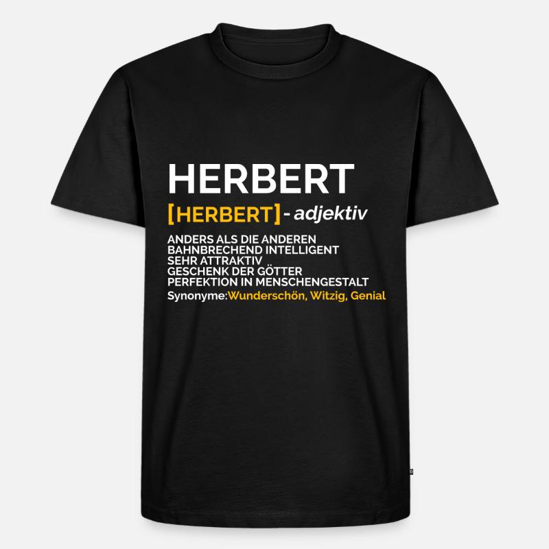 Herbert - Männer Premium Bio T-Shirt - Schwarz