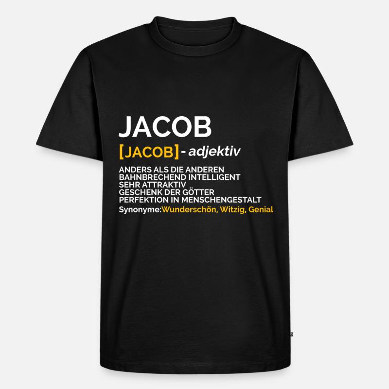 Jacob - Männer Premium Bio T-Shirt - Schwarz