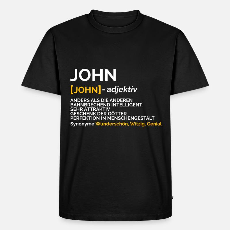 John - Männer Premium Bio T-Shirt - Schwarz
