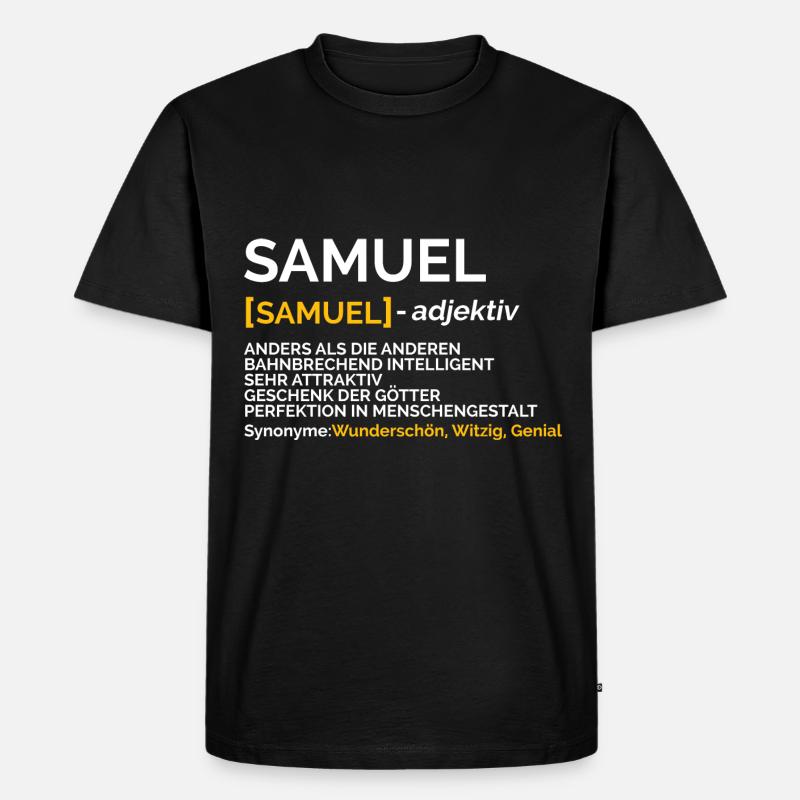 Samuel - Männer Premium Bio T-Shirt - Schwarz