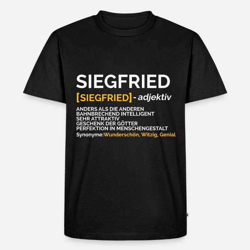 Siegfried - Männer Premium Bio T-Shirt - Schwarz