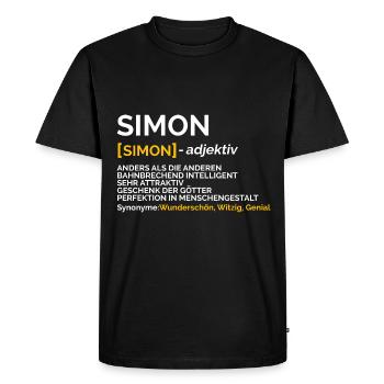Simon - Men's Premium Organic T-Shirt - black - Front - Nico (187cm)