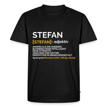 Stefan - Men's Premium Organic T-Shirt - black - Front - Nico (187cm)