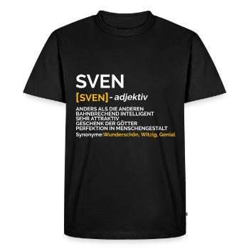 Sven - Men's Premium Organic T-Shirt - black - Front - Nico (187cm)