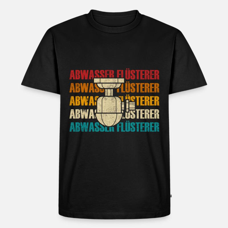 Retro Abwassertechniker Abwasser Flüsterer - Männer Premium Bio T-Shirt - Schwarz