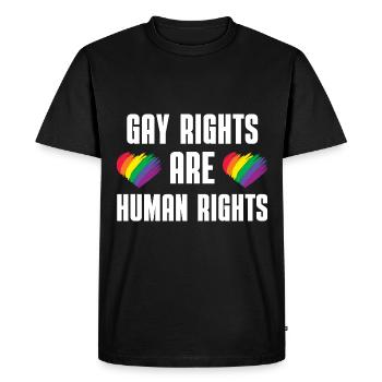 Rainbow Heart Cadeau pour les droits de la personne LGBTQ - T-shirt Premium bio Homme - noir - Devant - Nico (187cm)