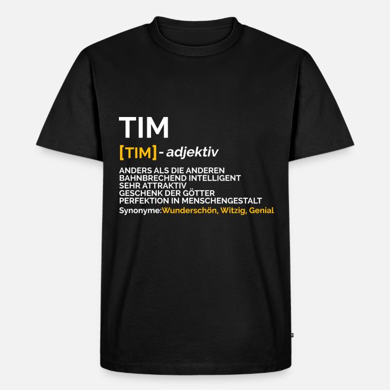 Tim - Männer Premium Bio T-Shirt - Schwarz