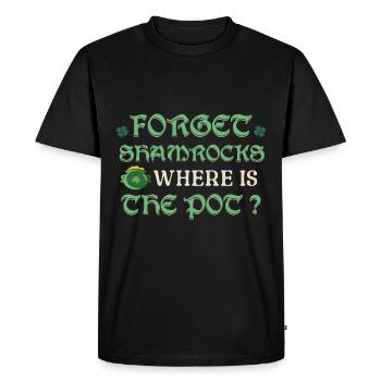 Oubliez les trèfles, où est le pot, les vibrations chanceuses irlandaises - T-shirt Premium bio Homme - noir - Devant - Nico (187cm)