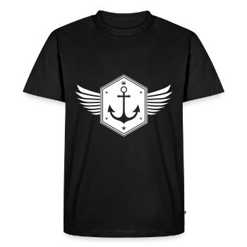 armoiries d'ancre - T-shirt Premium bio Homme - noir - Devant - Nico (187cm)