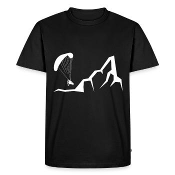 Montagne - Parapente - (10) - T-shirt Premium bio Homme - noir - Devant - Nico (187cm)