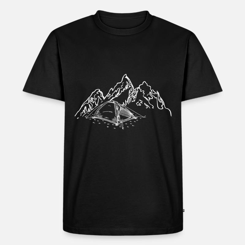 Berg - Campingzelt - (3) - Männer Premium Bio T-Shirt - Schwarz