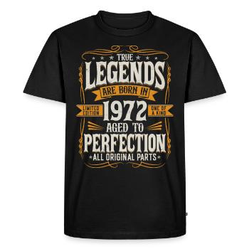 Né en 1972 Legends Cadeau d’anniversaire - T-shirt Premium bio Homme - noir - Devant - Nico (187cm)
