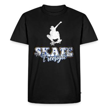 Skateboard Freestyle - T-shirt Premium bio Homme - noir - Devant - Nico (187cm)