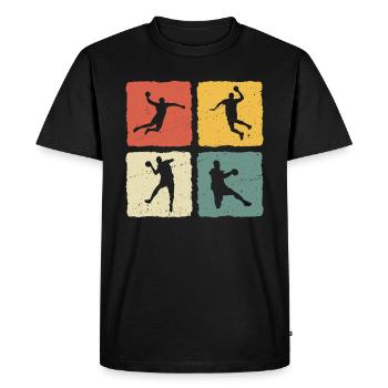 Joueur de handball T-shirt rétro Handball - T-shirt Premium bio Homme - noir - Devant - Nico (187cm)
