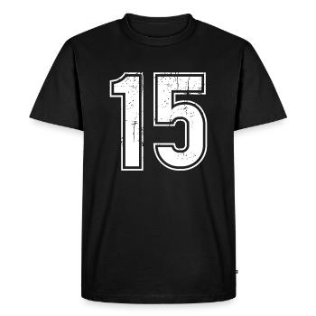 Maillot rétro 15 ans numéro 15 T-hirt numéro - T-shirt Premium bio Homme - noir - Devant - Nico (187cm)
