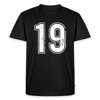 Maillot rétro 19 ans numéro 19 T-hirt numéro - T-shirt Premium bio Homme - noir - Devant - Nico (187cm)