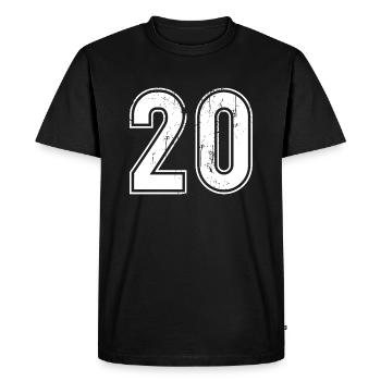 Maillot Rétro 20 Ans Numéro 20 T-hirt Numéro 20 - T-shirt Premium bio Homme - noir - Devant - Nico (187cm)