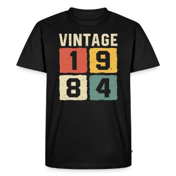 Millésime 1984 Né en 1984 - T-shirt Premium bio Homme - noir - Devant - Nico (187cm)