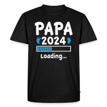 Cadeau de papa pour futur papa 2024 Chargement - T-shirt Premium bio Homme - noir - Devant - Nico (187cm)