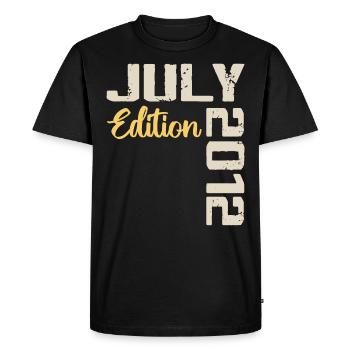 Juillet 2012 Chemise D’anniversaire Juillet 2012 - T-shirt Premium bio Homme - noir - Devant - Nico (187cm)