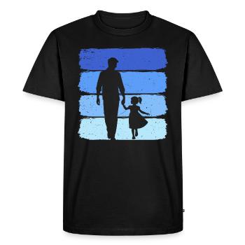 Père et fille tablier vintage grand-père et petite-fille - T-shirt Premium bio Homme - noir - Devant - Nico (187cm)