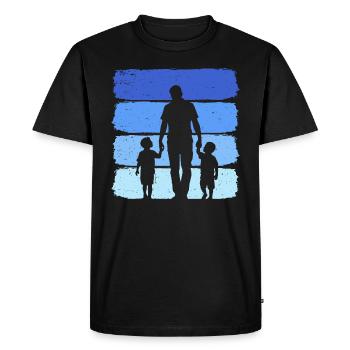 Papa et deux fils T-shirt papa et 2 enfants - T-shirt Premium bio Homme - noir - Devant - Nico (187cm)