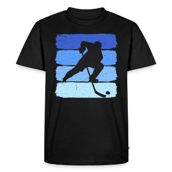 hockey retro hockey hockey player - Men's Premium Organic T-Shirt - black - Front - Nico (187cm)
