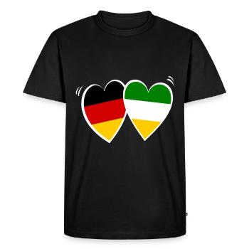 Amour italien allemand - T-shirt Premium bio Homme - noir - Devant - Nico (187cm)