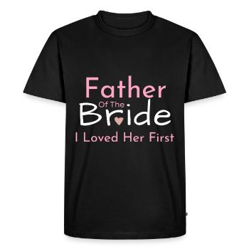 Père de la mariée J’ai aimé son premier père de mariage - T-shirt Premium bio Homme - noir - Devant - Nico (187cm)