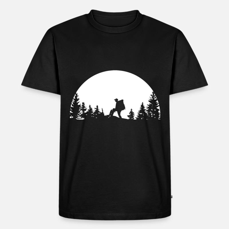 Wanderer - (6) - Männer Premium Bio T-Shirt - Schwarz