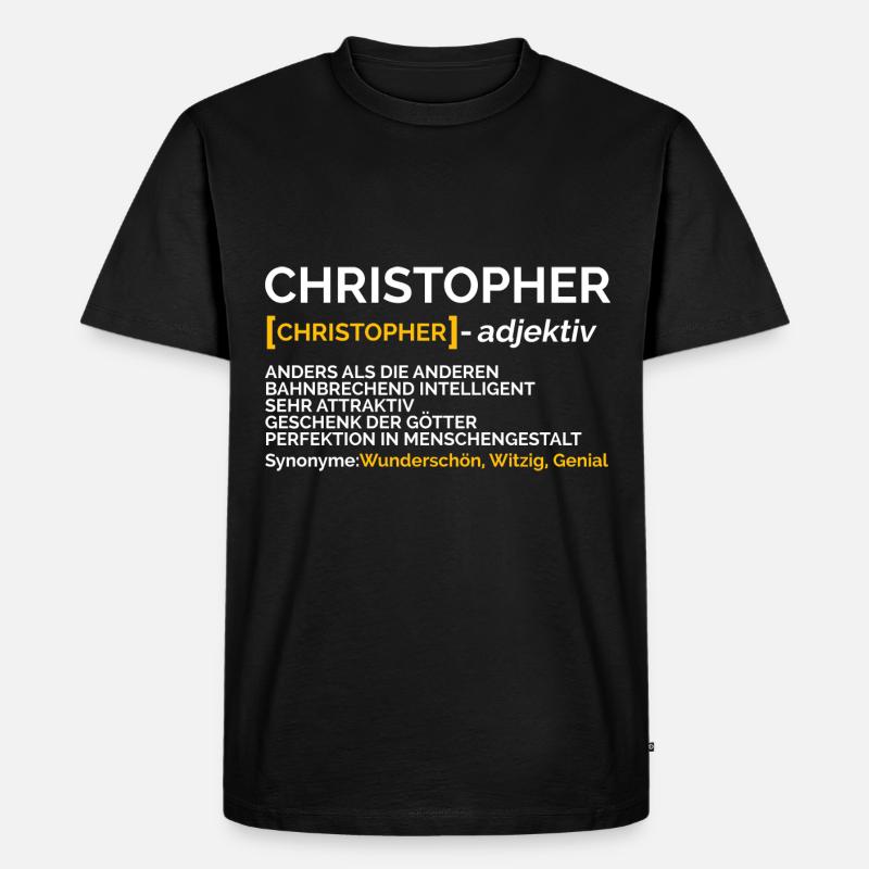 Christopher - Männer Premium Bio T-Shirt - Schwarz