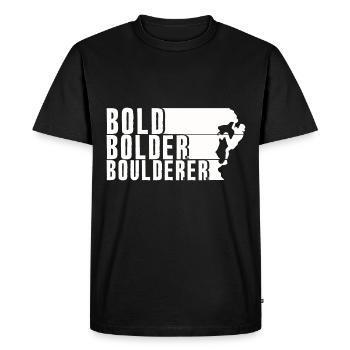 Bold Bolder Boulderer Bloc Bloc - T-shirt Premium bio Homme - noir - Devant - Nico (187cm)