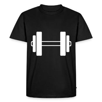 symbole d'icône haltère - T-shirt Premium bio Homme - noir - Devant - Nico (187cm)