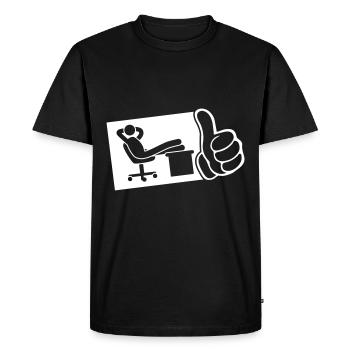 bureau de travail chill thumb - T-shirt Premium bio Homme - noir - Devant - Nico (187cm)