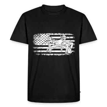 Bench Press USA Flag - - T-shirt Premium bio Homme - noir - Devant - Nico (187cm)