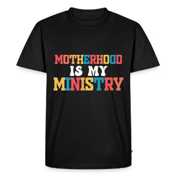 La maternité est mon ministère - T-shirt Premium bio Homme - noir - Devant - Nico (187cm)