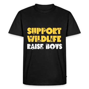 Maman de garçons soutient la faune Élever des garçons - T-shirt Premium bio Homme - noir - Devant - Nico (187cm)