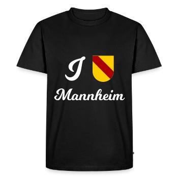 I love Mannheim - Men's Premium Organic T-Shirt - black - Front - Nico (187cm)