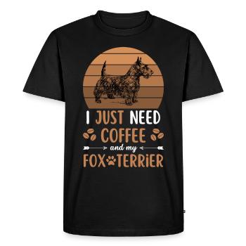 Fox Terrier Café Rétro Chien Café - T-shirt Premium bio Homme - noir - Devant - Nico (187cm)