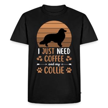 café colley café chien rétro - T-shirt Premium bio Homme - noir - Devant - Nico (187cm)