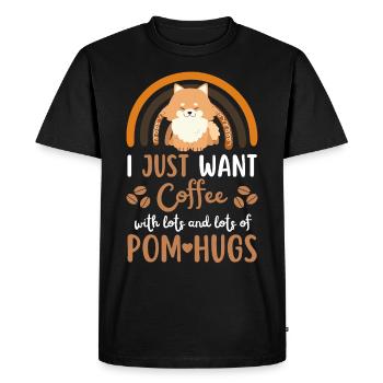Sweet Dwarf Spitz Coffee Dog Cafe kawaii - T-shirt Premium bio Homme - noir - Devant - Nico (187cm)