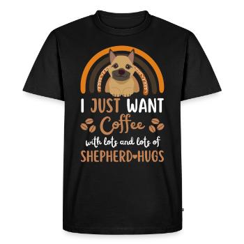 Sweet German Shepherd Coffee Cafe kawaii - Men's Premium Organic T-Shirt - black - Front - Nico (187cm)