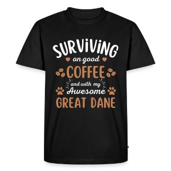 Great Dane Coffee Dog Cafe - T-shirt Premium bio Homme - noir - Devant - Nico (187cm)