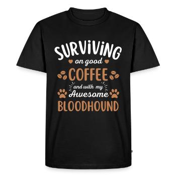 Bloodhound Coffee Dog Cafe - T-shirt Premium bio Homme - noir - Devant - Nico (187cm)