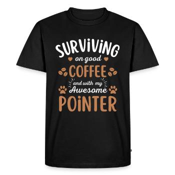 Deutsch Pointer Café Chien Café - T-shirt Premium bio Homme - noir - Devant - Nico (187cm)