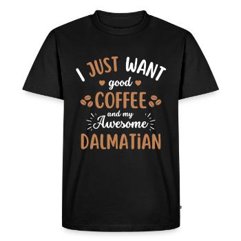 Café dalmate Café Pour chiens - T-shirt Premium bio Homme - noir - Devant - Nico (187cm)