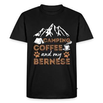 Bernese Mountain Dog Coffee Camping Dog Cafe - Men's Premium Organic T-Shirt - black - Front - Nico (187cm)